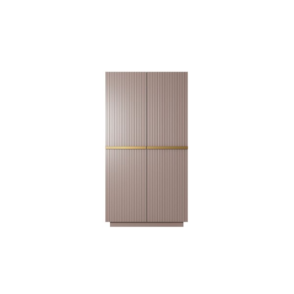Szafa Nicole 100 cm z 2 ukrytymi szufladami - antyczny róż MDF / złote uchwyty