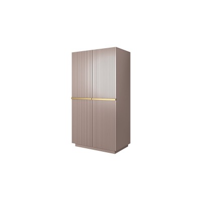 Szafa Nicole 100 cm z 2 ukrytymi szufladami - antyczny róż MDF / złote uchwyty