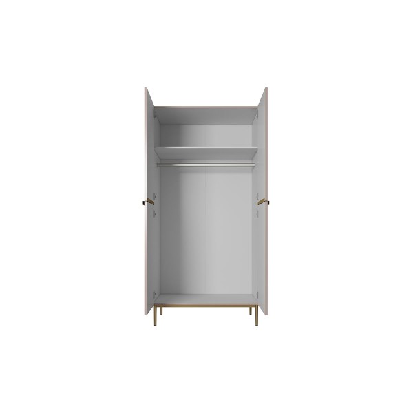 Szafa Nicole 100 cm - antyczny róż MDF  / złote nóżki