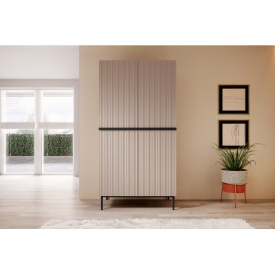 Szafa Nicole 100 cm - antyczny róż MDF  / czarne nóżki