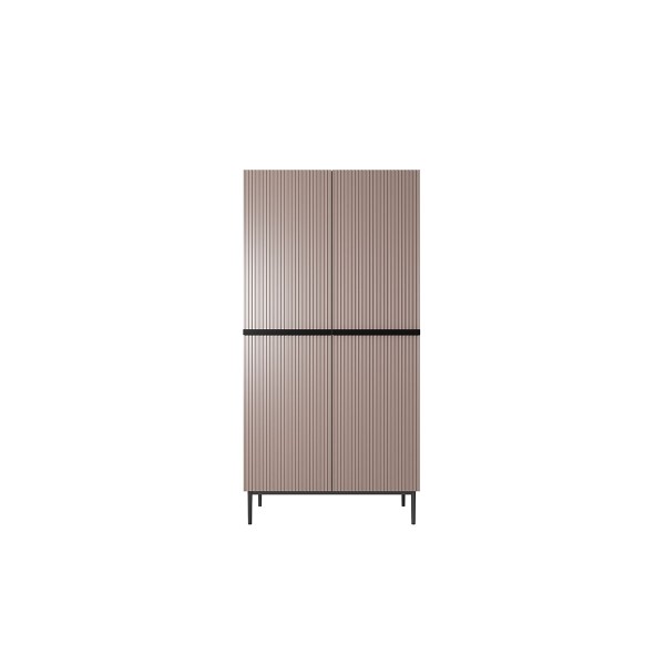 Szafa Nicole 100 cm - antyczny róż MDF  / czarne nóżki