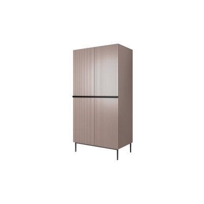 Szafa Nicole 100 cm - antyczny róż MDF  / czarne nóżki