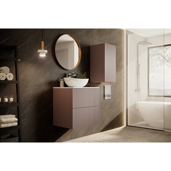Słupek łazienkowy wiszący Nicole 70 cm - antyczny róż MDF