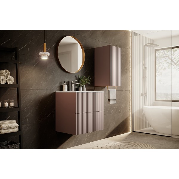 Słupek łazienkowy wiszący Nicole 70 cm - antyczny róż MDF