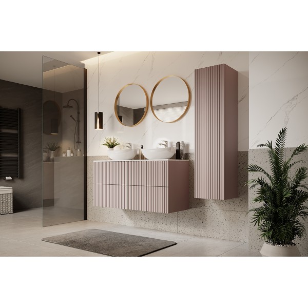 Słupek łazienkowy wiszący Nicole 140 cm - antyczny róż MDF