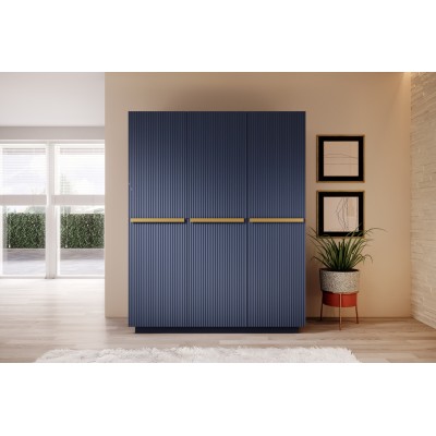 Szafa Nicole 150 cm - granat MDF / złote uchwyty