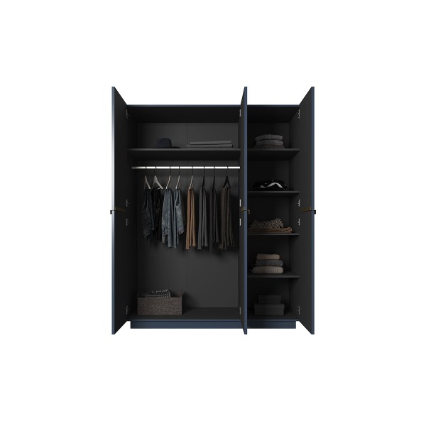 Szafa Nicole 150 cm - granat MDF / złote uchwyty