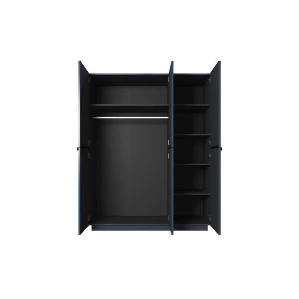 Szafa Nicole 150 cm - granat MDF / czarne uchwyty