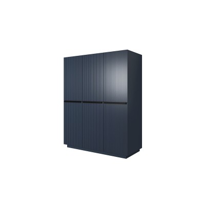 Szafa Nicole 150 cm z 2 ukrytymi szufladami - granat MDF / czarne uchwyty