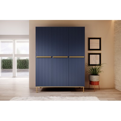 Szafa Nicole 150 cm - granat MDF / złote nóżki