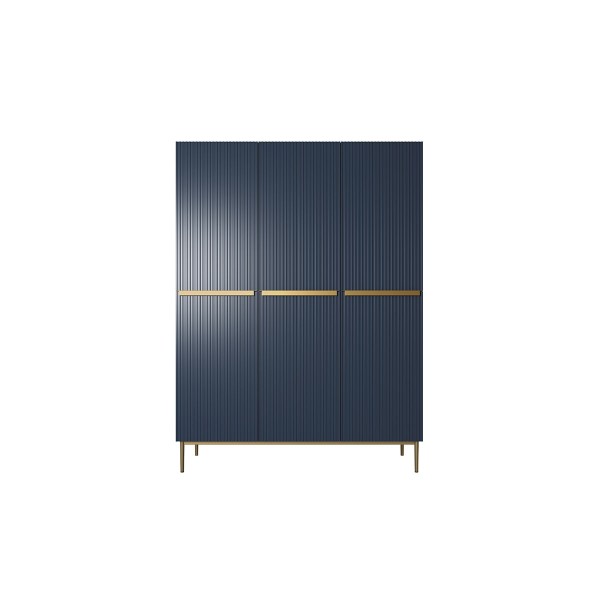 Szafa Nicole 150 cm - granat MDF / złote nóżki