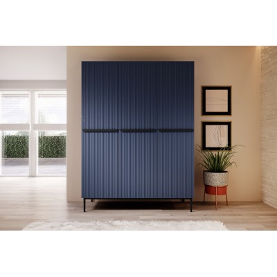 Szafa Nicole 150 cm - granat MDF / czarne nóżki