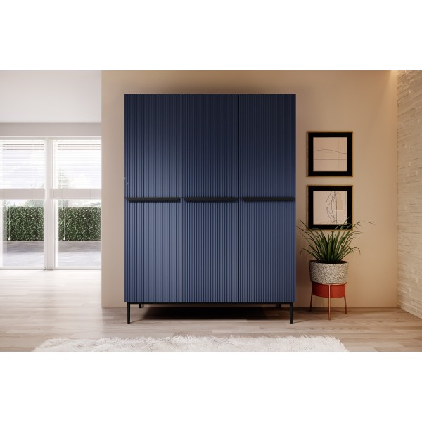 Szafa Nicole 150 cm - granat MDF / czarne nóżki