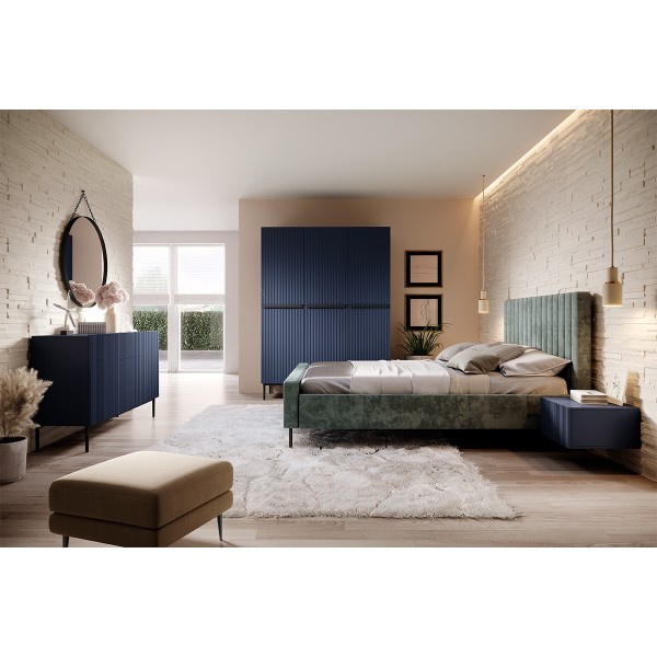 Szafa Nicole 150 cm - granat MDF / czarne nóżki