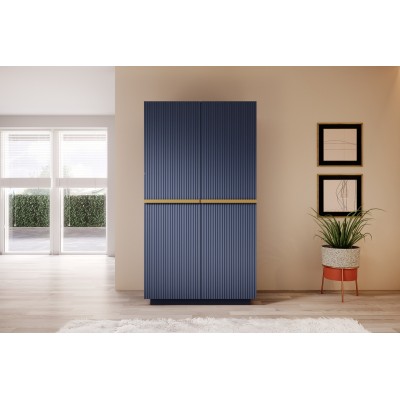 Szafa Nicole 100 cm - granat MDF / złote uchwyty
