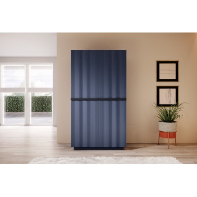Szafa Nicole 100 cm - granat MDF / czarne uchwyty