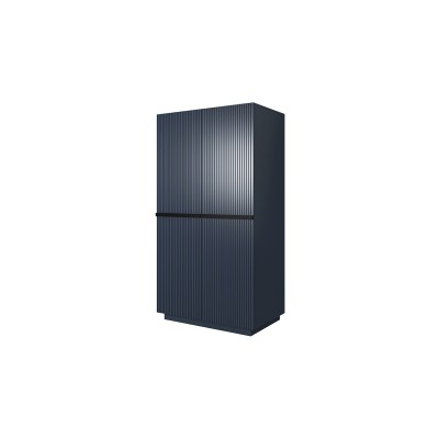 Szafa Nicole 100 cm z 2 ukrytymi szufladami - granat MDF / czarne uchwyty