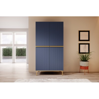 Szafa Nicole 100 cm - granat MDF / złote nóżki
