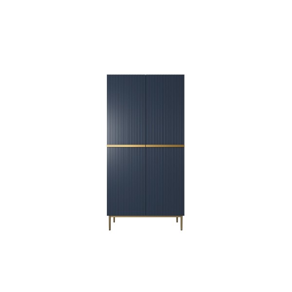 Szafa Nicole 100 cm - granat MDF / złote nóżki