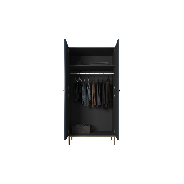 Szafa Nicole 100 cm - granat MDF / złote nóżki