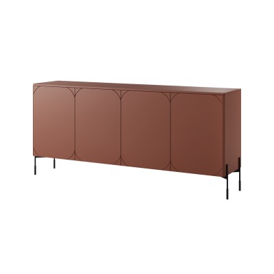 Komoda czterodrzwiowa z 2 ukrytymi szufladami Sonatia 200 cm - burgund