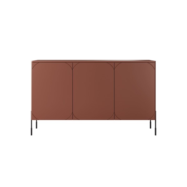 Komoda trzydrzwiowa z 2 ukrytymi szufladami Sonatia 150 cm - burgund