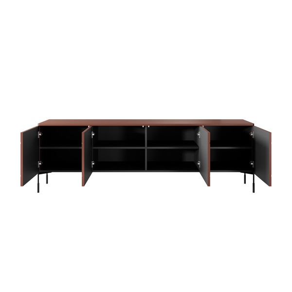 Szafka RTV czterodrzwiowa Sonatia 200 cm - burgund