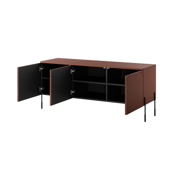 Szafka RTV trzydrzwiowa Sonatia 150 cm - burgund