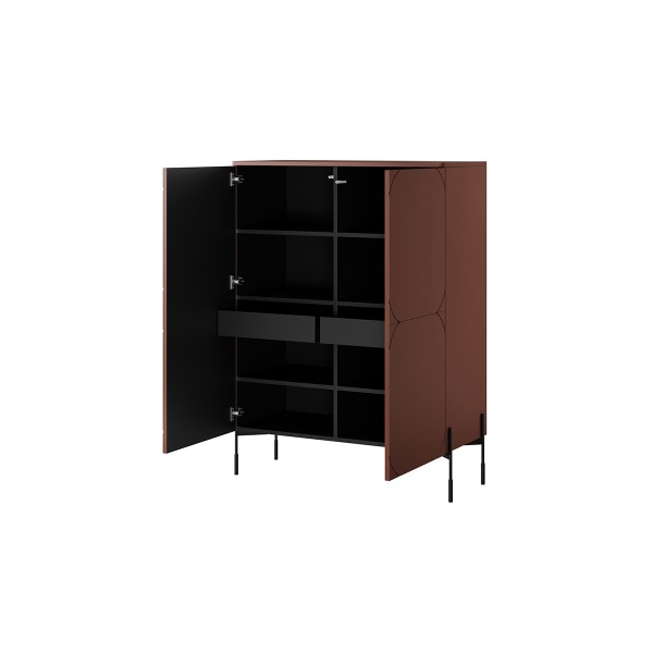 Kredens z 2 ukrytymi szufladami Sonatia 120 cm - burgund