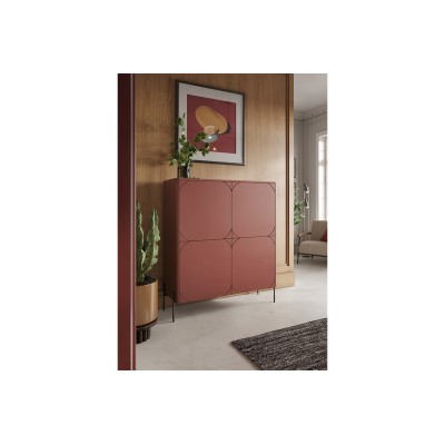 Kredens z 2 ukrytymi szufladami Sonatia 120 cm - burgund