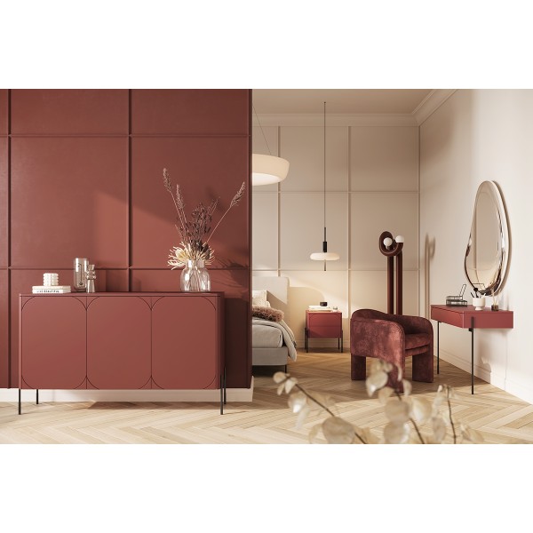 Nowoczesna konsola/toaletka z 2 szufladami Sonatia 100 cm - burgund