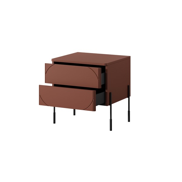 Szafka nocna z 2 szufladami Sonatia 45 cm - burgund