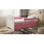 Tanie łóżka dla dzieci z materacem 180x80 Classic 2 biały+ różowy