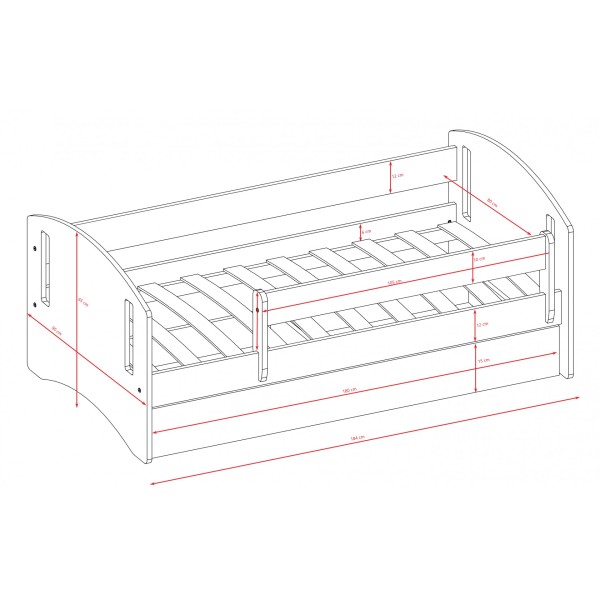 Tanie łóżka dla dzieci z materacem 180x80 Classic 2 biały+ różowy