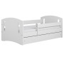 Jednoosobowe łóżko z szufladami dla dzieci 180x80 Classic 2 Białe