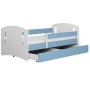 Nowoczesne łóżka jednoosobowe 160x80 CLASSIC 2 biały+ niebieski