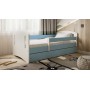 Łóżko dla chłopca  140x80 Classic 2 biały+ niebieski