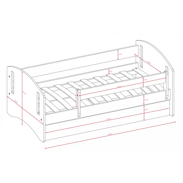Łóżka dziecięce Classic 2 - 140x80 biały+ zielony