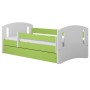 Łóżka dziecięce Classic 2 - 140x80 biały+ zielony
