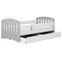 Łóżko dla malucha 140x80cm CLASSIC 1 biały + szary