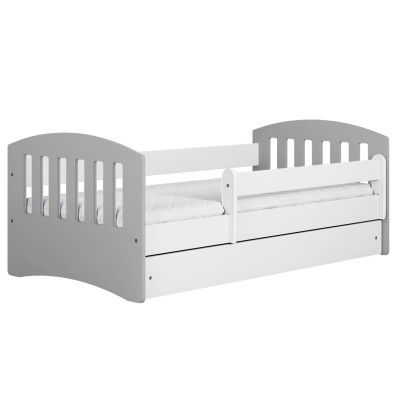 Łóżko dla malucha 140x80cm CLASSIC 1 biały + szary