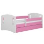 Łóżka dla dzieci 140x80 Classic 2 biały+ różowy