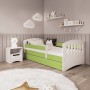 Łóżko dziecięce z zabezpieczeniem 140x80 Classic 1 biały+ zielony