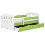 Łóżko dziecięce z zabezpieczeniem 140x80 Classic 1 biały+ zielony