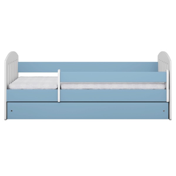 Łóżko dziecięce z szufladą 140x80 Classic 1 biały+ niebieski