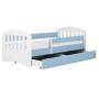 Łóżko dziecięce z szufladą 140x80 Classic 1 biały+ niebieski