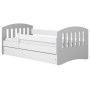 Łóżko dziecięce jednoosobowe 180x80cm CLASSIC 1 mix biały + szary