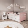 Łóżka dla dzieci pojedyncze 180x80cm CLASSIC 1 mix biały + pudrowy różowy