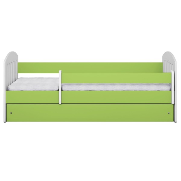 Łóżko jednoosobowe z szufladą 180x80 Classic 1 biały+ zielony