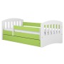Łóżko jednoosobowe z szufladą 180x80 Classic 1 biały+ zielony